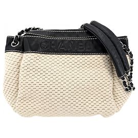 Bolsa Chanel Bege e Preta Preto Bege
