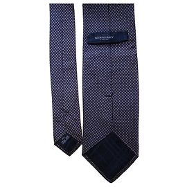 Gravata Burberry em seda azul e dourada Azul Dourado