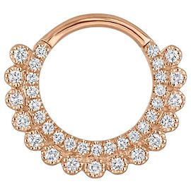 Autre Marque Maria Tash Apsara Brinco de argola em ouro rosa 18K e diamantes Dourado
