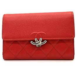 Chanel Matelassé Tri-Fold Geldbörse Pink
