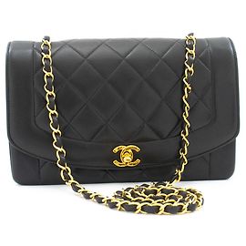 Chanel Vintage Diana Flap Quilted Lambskin Medium Noir