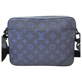 Louis Vuitton Duo Messenger Monogram Shadow Azul Marinho em couro de bezerro Azul escuro