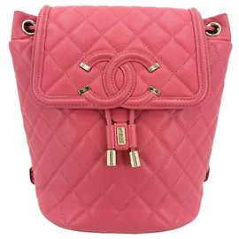 Mochila Chanel CC Filigree Matelassé para mulher Rosa