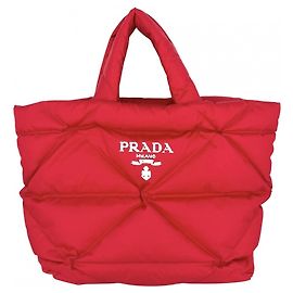 Saco Tote acolchoado em Re-Nylon para mulher Prada Vermelho