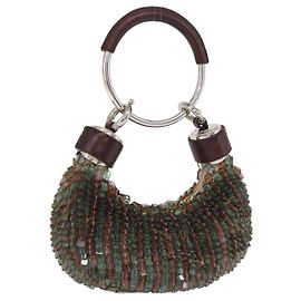 Chloé Sac Bracelet Chloe Phoebe Philo Era Perles Vert Argent Auth 197517SM Argenté Vert