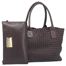 Sac à main BOTTEGA VENETA INTRECCIATO Cabas PM Cuir Marron 141498 Auth yk20767V Marron