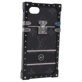 LOUIS VUITTON Monogram Eclipse Fragment iTrunk iPhone 7 Case M62613 Auth BA15042 Black Monogram