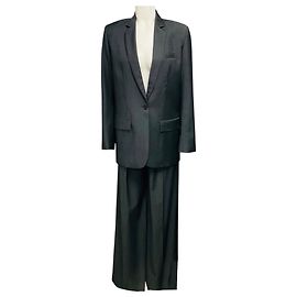 Barbara Bui Medium Grey Wool Suit Jacket and Trousers Suit Set Grey