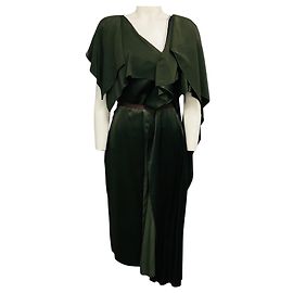 Roksanda Ilincic Green Silk Midi Cocktail Dress Green
