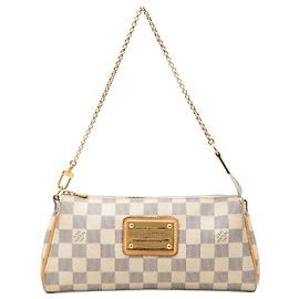 Borsa Louis Vuitton Damier Azur Eva Satchel Bianca Bianco