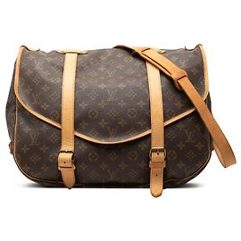 Borsa da viaggio Louis Vuitton Monogram Saumur 43 Marrone Marrone