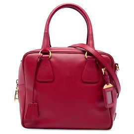 Sac à main Prada Small Saffiano Square Bauletto rouge Rouge