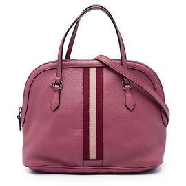 Bolsa Satchel Dome Gucci Medium em couro de bezerro Web Rosa Rosa
