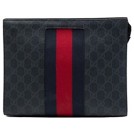 Clutch Gucci GG Supreme Web nera Nero