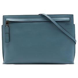Bolsa Tiracolo LOEWE Leather Anagram T Pouch Azul Azul