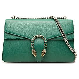 Green Gucci Medium Leather Dionysus Shoulder Bag Green
