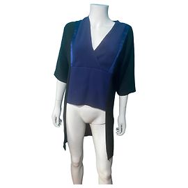 Autre Marque Túnica assimétrica Cop.Copine azul e preta Preto Azul
