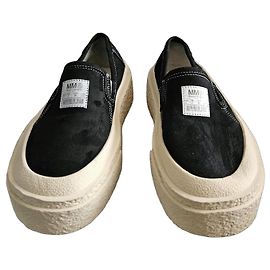 Maison Martin Margiela MM6 Maison Margiela Black Suede Platform Slip-On Sneakers Black