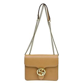 Gucci Interlocking Leather Small Beige