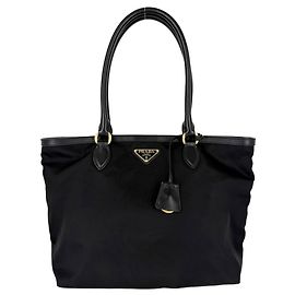 Saco Tote Prada com logótipo triangular Preto