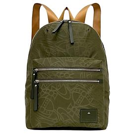 Vivienne Westwood ORB Embossed Backpack Green Khaki