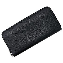 Saint Laurent Black Leather Long Wallet Black