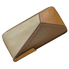 Loewe Brown Leather Long Wallet Brown