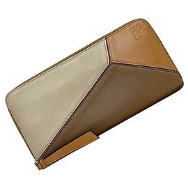 Portefeuille long en cuir marron Loewe Marron