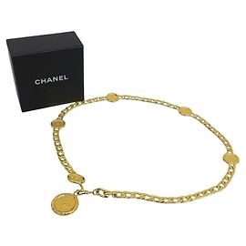 Cinto de corrente Chanel Coco Mark com motivo de moeda Dourado
