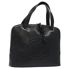 Chanel Vintage CC Dome Caviar Large Nero