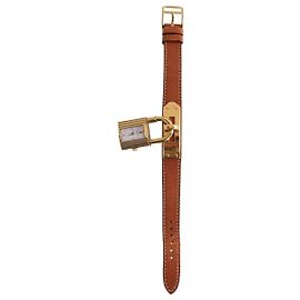 Orologio Hermès Kelly placcato oro marrone Marrone