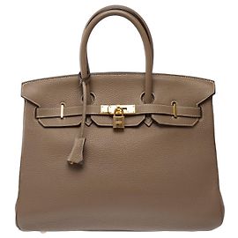 Hermès mala HERMES Birkin 35 em Couro Étoupe - 103873 Taupe