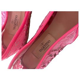 Valentino Garavani espadrilles em renda rosa Rosa