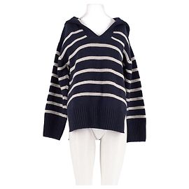 Autre Marque Braided Wollpullover marineblau Marineblau