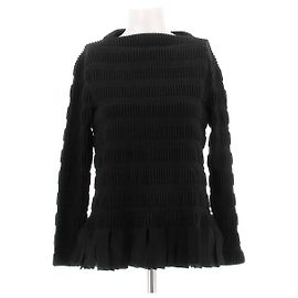 Alaïa Schwarzes Wolltop mit Fransen Schwarz