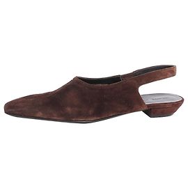 Khaite Brown suede sling back flats - size EU 38 (UK 5) Brown