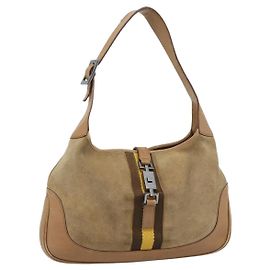 GUCCI Sac à épaule Jackie Daim Marron Argent 001.3306 Autre