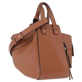 LOEWE Hammock Small Hand Bag Leather 2way Brown Silver Outro
