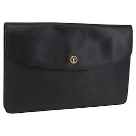 LOUIS VUITTON Epi Montaigne 27 Clutch Bag Black M52652 LV Altro