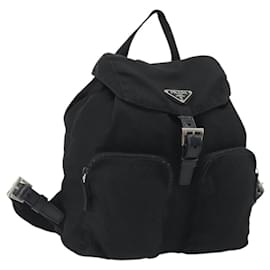 PRADA Backpack Nylon Black Silver Other