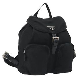 PRADA Sac à dos Nylon Black Silver Autre