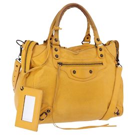 BALENCIAGA Sac à main Classic Vero en cuir 2way Jaune 235216 Autre