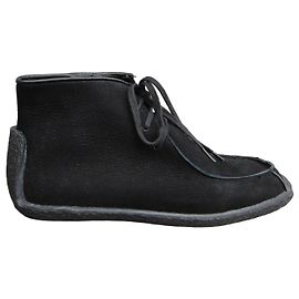 Y's Yohji Yamamoto Black Suede Ankle Boots Black