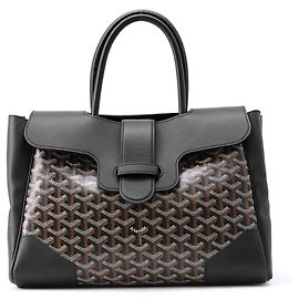 Goyard Saigon Leather Handbag Black