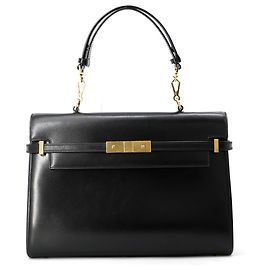 Saint Laurent Paris Manhattan Box Calf Handbag Black