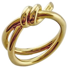 Bague Tiffany & Co. Knot à double rangée en or jaune 18K Doré