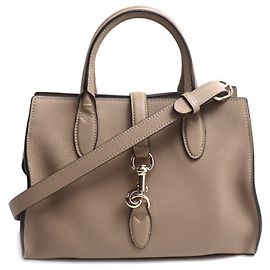Bolsa média Gucci com fecho de gancho Cinza