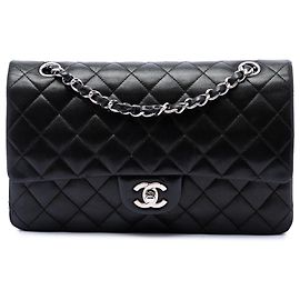 Chanel Black Medium Classic Lambskin Double Flap Noir