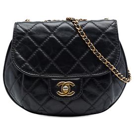 Chanel Black Small Quilted Glazed Calfskin Bubble CC Flap Nero