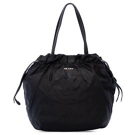 Prada Black Tessuto Canapa Logo Tote Schwarz